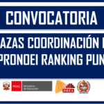 CONVOCATORIA PLAZA DE COORDINACION DE PRONOEI RANKING PUN